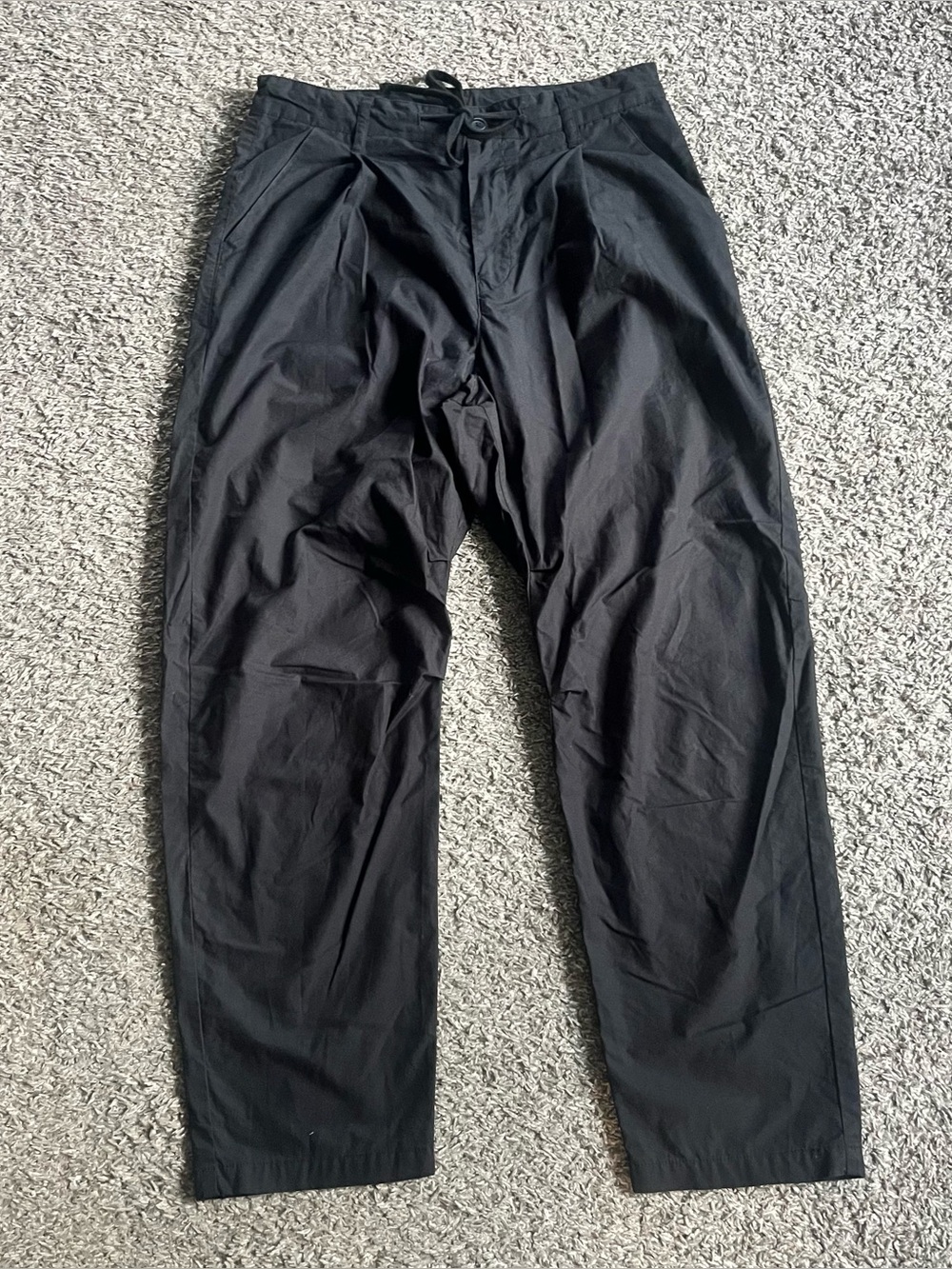 John Elliot Black Studio Trousers Drawstring Tapered Pants Size Small Men's
